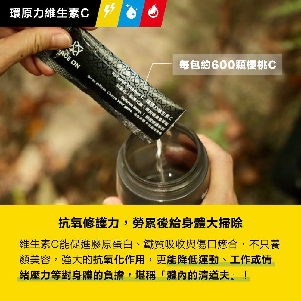 【RACE ON 鋭速】爆汗1小時神補給(水動能電解質液*1包+環原力維生素C*1包)