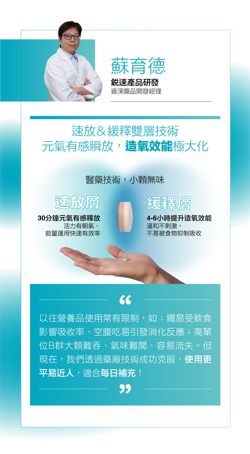 【有氧引擎】氧元速 螯合鐵B群雙層錠Oxymal Iron B Complex Dual Layer Tablets