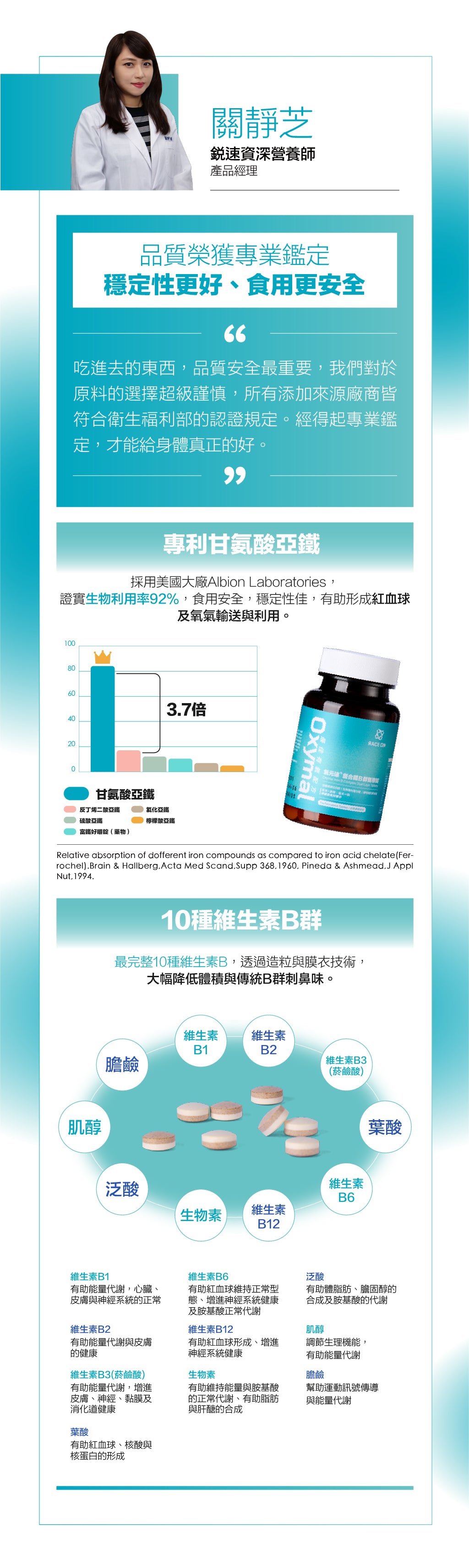 【有氧引擎】氧元速 螯合鐵B群雙層錠Oxymal Iron B Complex Dual Layer Tablets